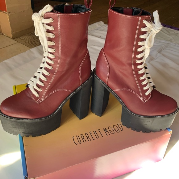 Dolls kill current mood Nancy boots red - Picture 4 of 6